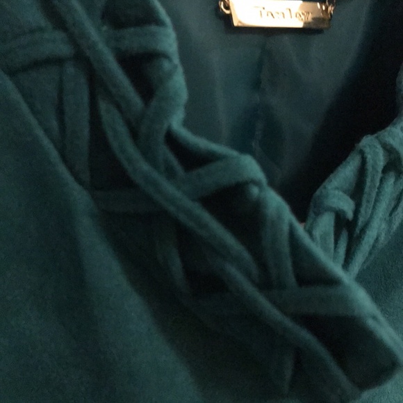 Emerald/forest green microsuede fabric blazer - Picture 2 of 8